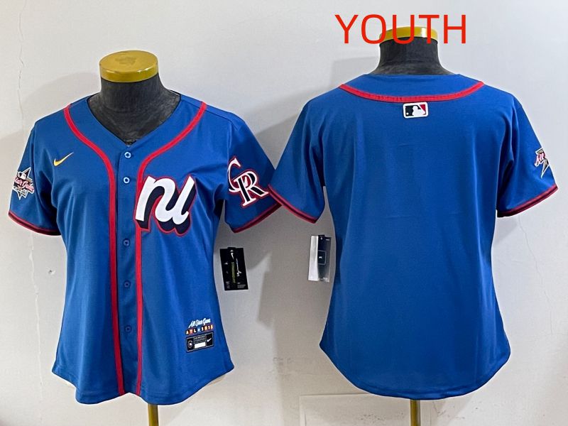 Youth 2025 Colorado Rockies Blank Blue All star Nike MLB Jersey style 01